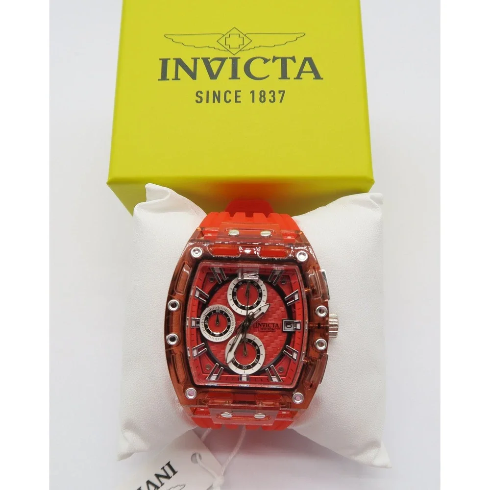 Invicta S1 Rally Mens Watch 42mm Red Chronograph Silicone Strap 70142 New